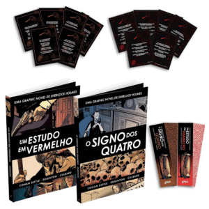 Capa de Sherlock Holmes – HQs Inéditas: O Signo dos Quatro / Um Estudo em Vermelho da Geektopia